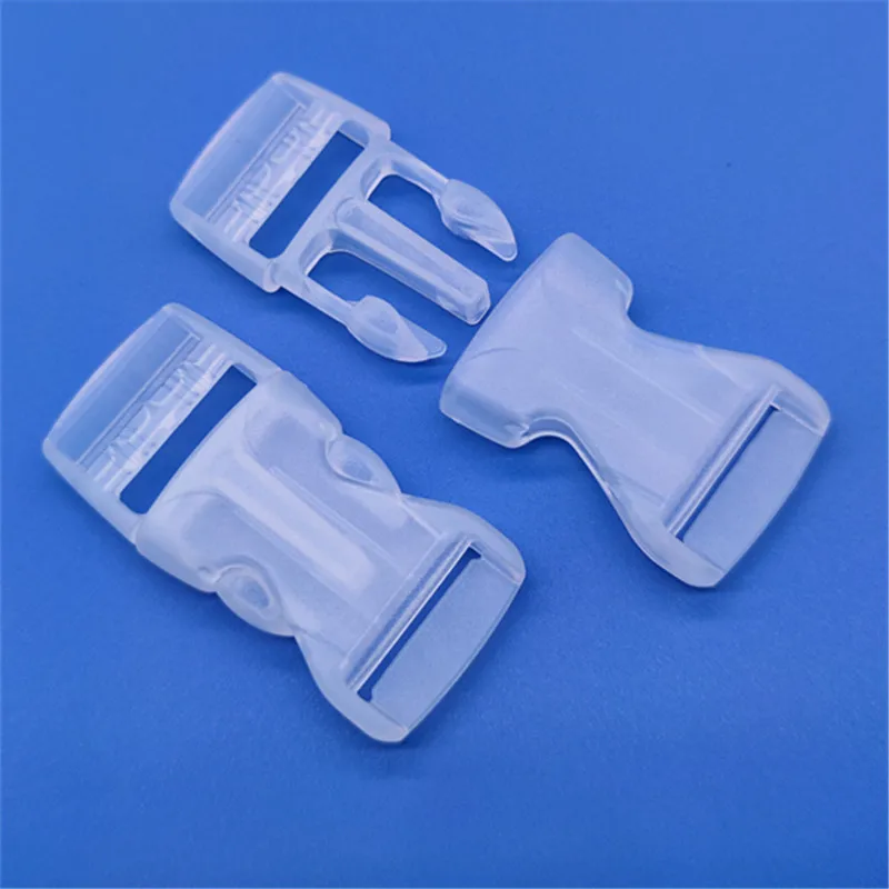 5psc Wide Transparent Contoured Side Release For Bracelet Plastic Buckle 66mm