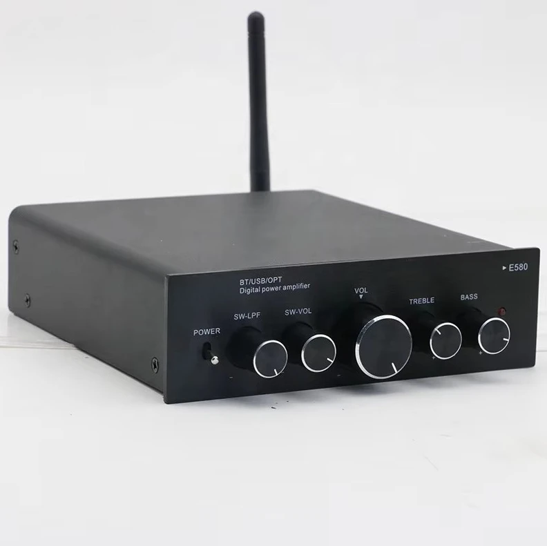 

E580 BT 5.0 High-power High Fidelity Digital Amplifier Class D Amplifier, Power 100WX2 Stereo 2.1-channel Amplifier