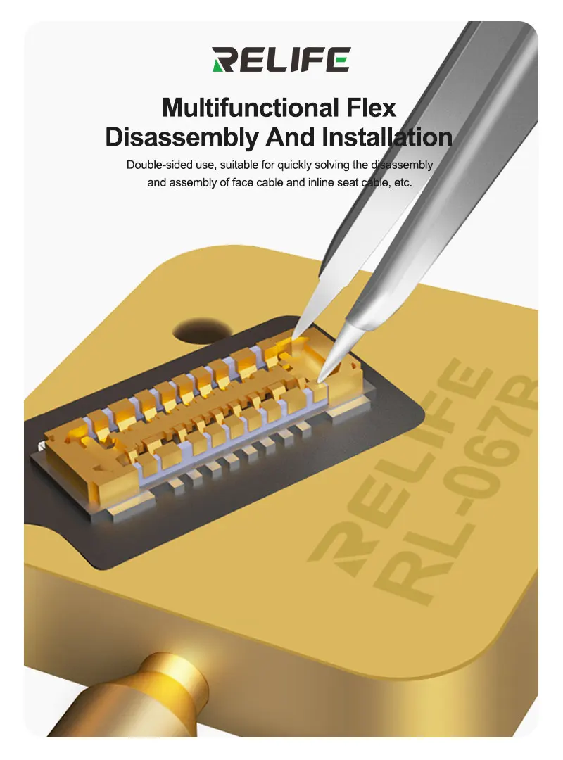 RELIFE RL-067B 3in1 Multifunktionaler kleiner Bügeltisch für 936/T12/210 Telefon A9-A18 Pro Nano Rapid Heating Schweißstation – Detail 4