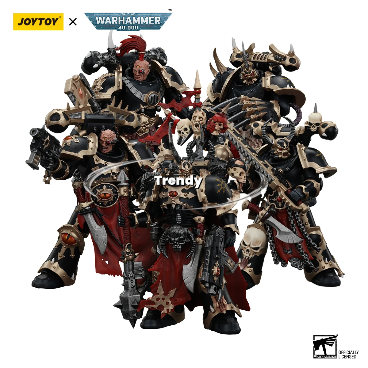 [spot Goods] JOYTOY Warhammer 40k 1/18 Action Figures Chaos Space Marines Black Legion 5PCS Collectibles Model