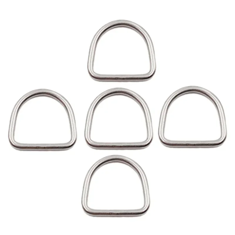 5Pcs Marine 316 Stainless Steel Welded Polished D-Ring Scuba Diving Triangle Hook Quick Link Clip Buckle Surfing Inflatable Boat