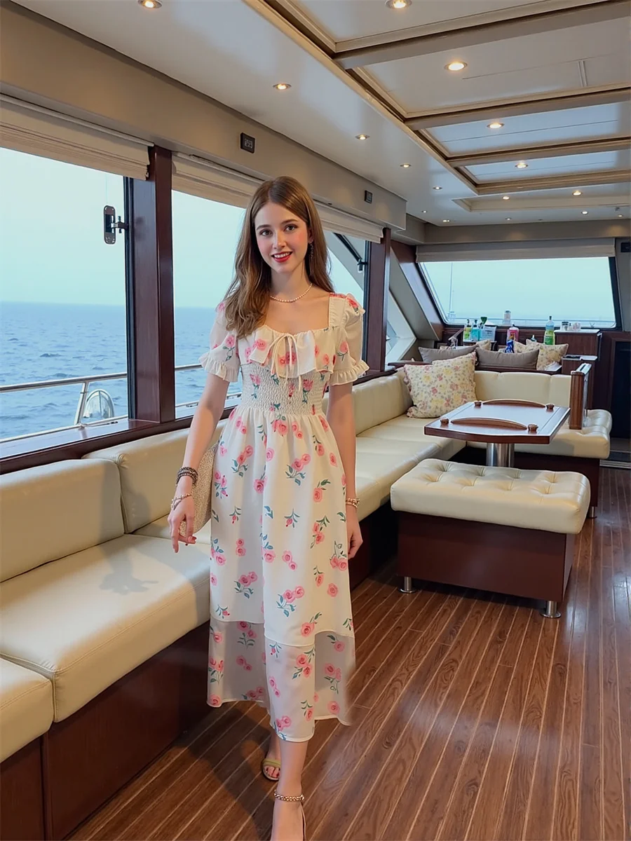 Vestido de mujer fiesta noche cumpleaños estilo Fairycore volantes fruncido gradiente Ombre multicolor colorido contraste bloqueo