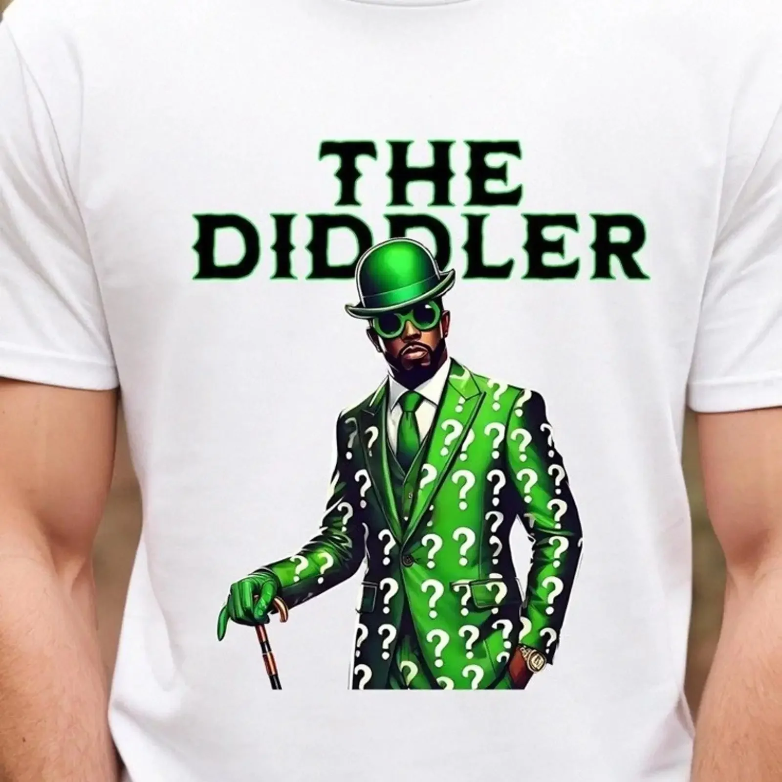 Diddy Diddler the riddler weiß lustig Meme T Shirt Erwachsene klein vintage Washed homme Versatile designer clothes