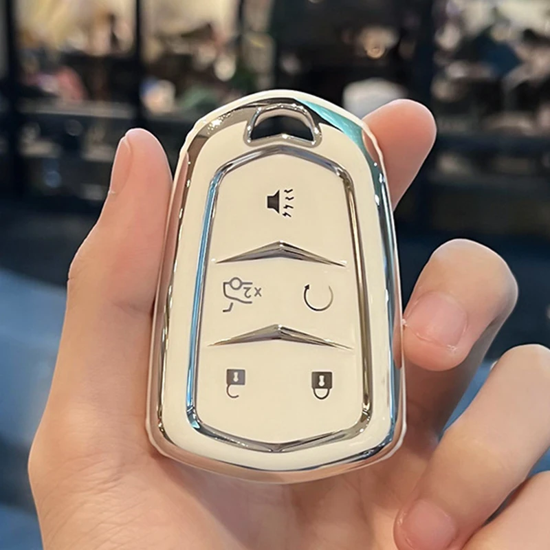 For Cadillac ATS XTS XT5 XT4 CT6 XT6 CTS DTS ESV STS ELR TPU Shell Fob Holder Car Key Case Cover Keychain Protector Accessories