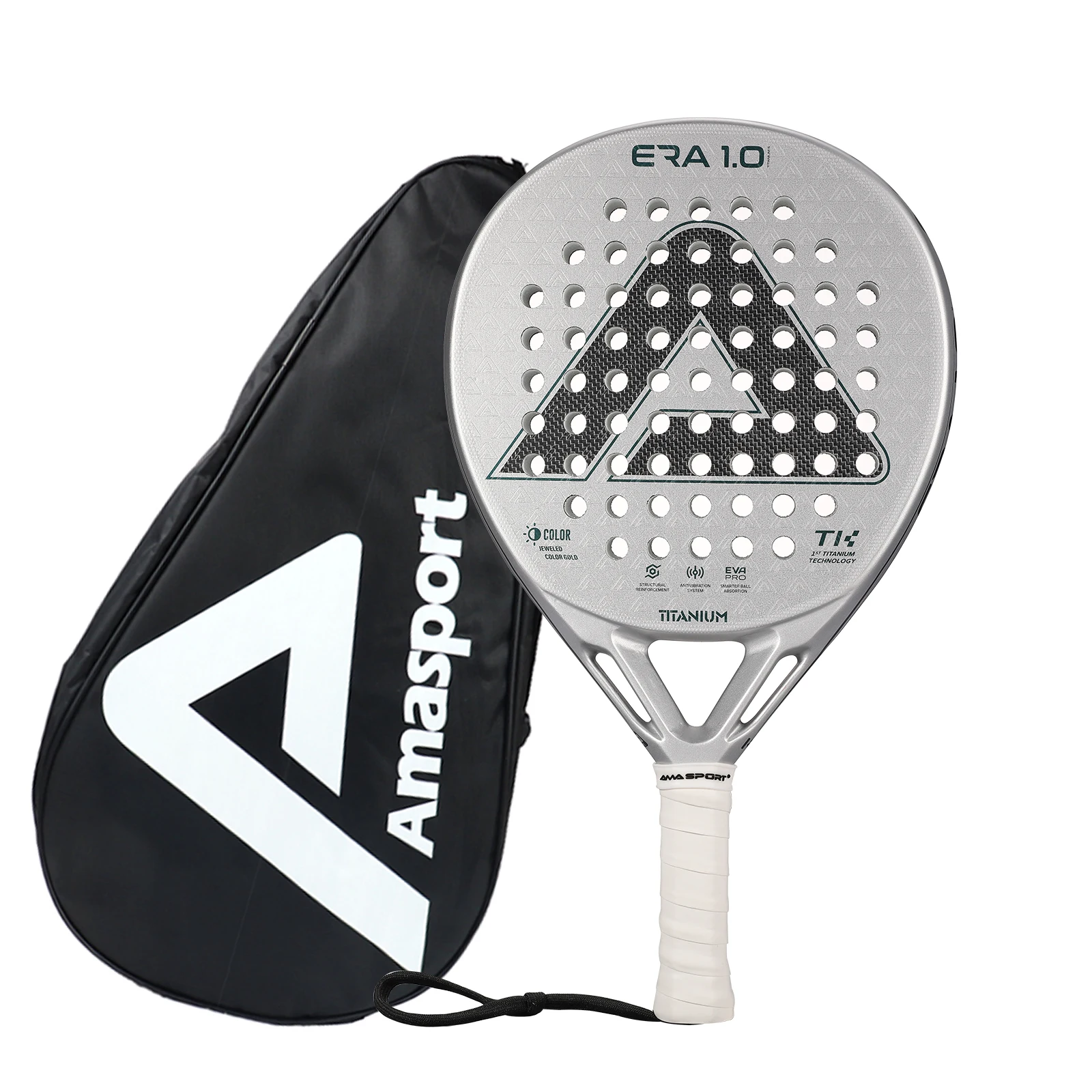

AMASPORT Padel Racket Cubic 18k/Ti Carbon 3D-Textured Surface Padel Tennis Racquets for High-level Players