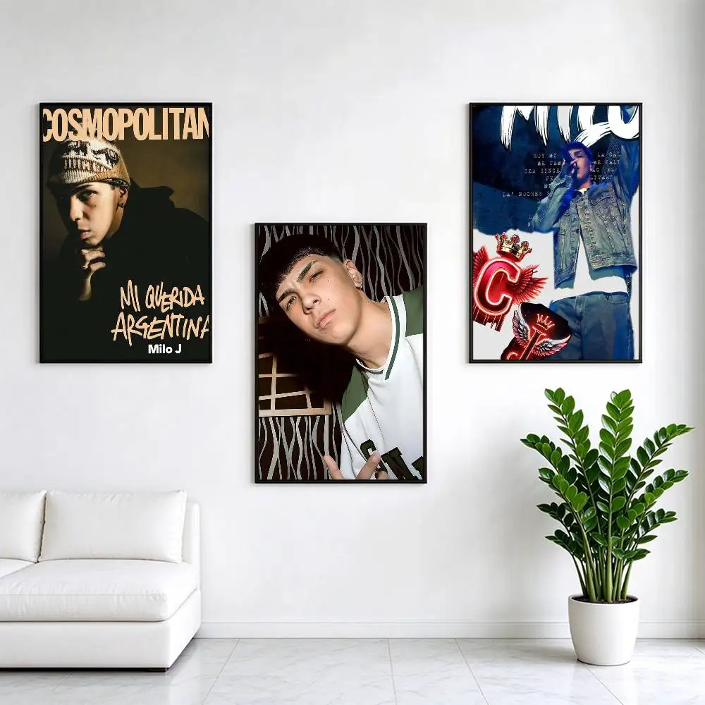 Argentine Rapper Milo J  Poster Waterproof Wall Art Sticker For Bar Living Room Vintage Decor High Quality Print Gift
