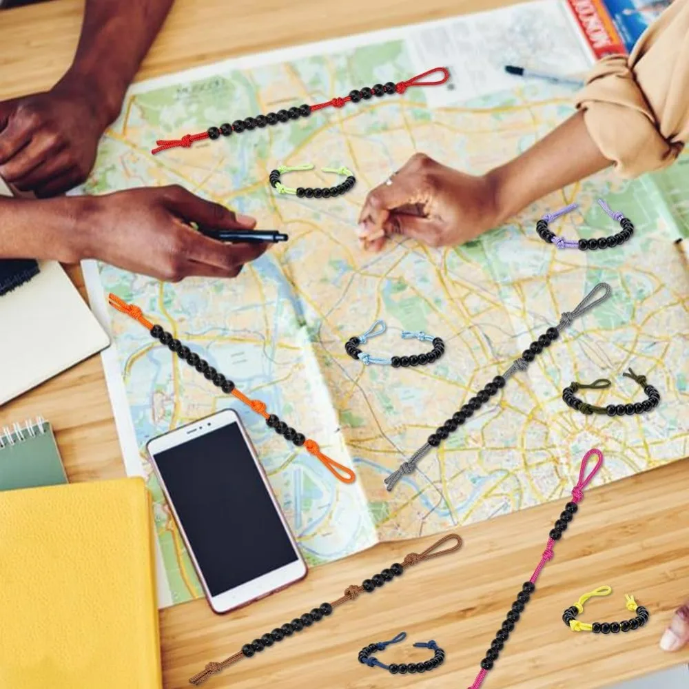 15 قطعة حبات الحارس عداد بيس للمشي لمسافات طويلة الاكريليك حبل الخرز Pace عداد لمسافات طويلة التخييم عداد للمغامرات في الهواء الطلق