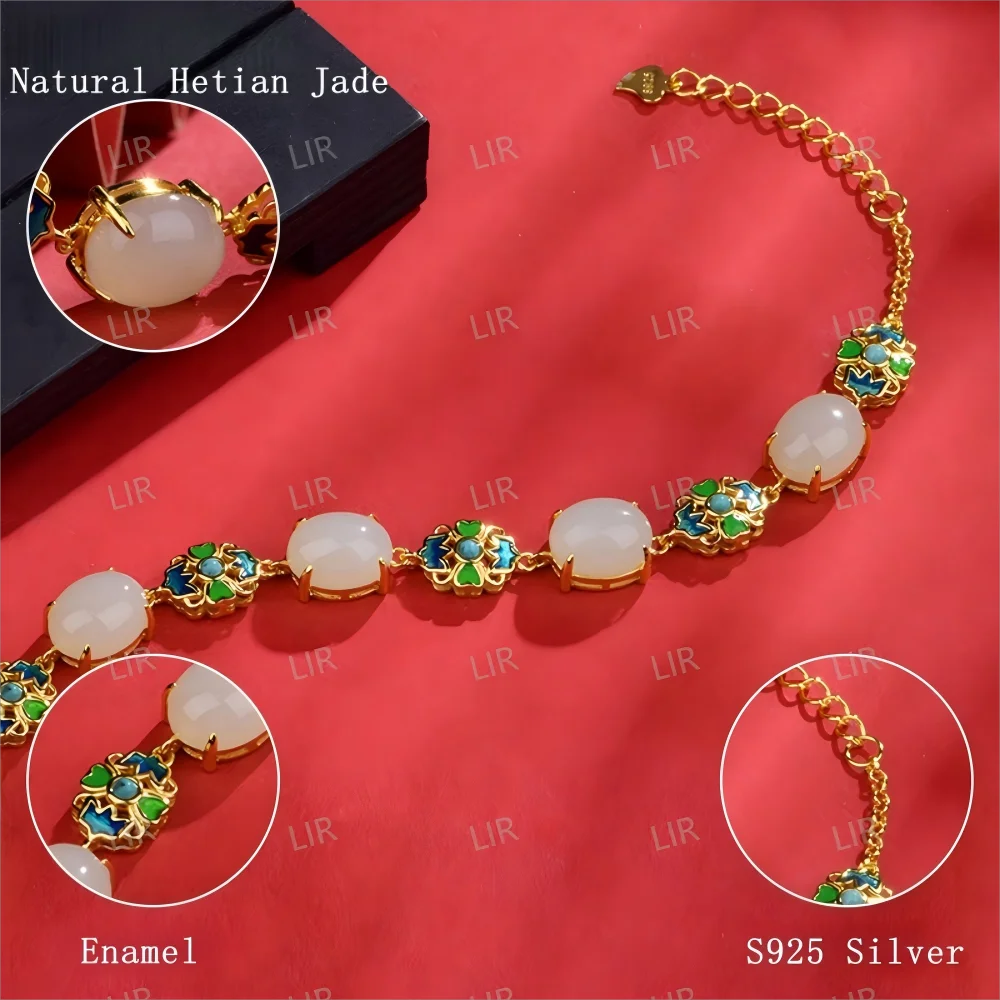 سوار LIR S925 من الفضة الإسترليني الطبيعية من المينا اليشم الهيتي - اختيار المرأة النبيلة |   الراقية الفاخرة |   مجوهرات عصرية أنيقة