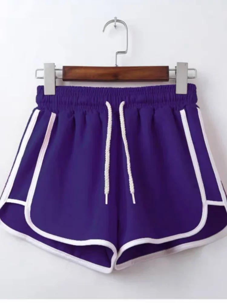 여성 요가 반바지 여름 아우터웨어 미드웨이스트 캐주얼 루즈 스트레이트 팬츠 여성 스타일리시 얇은 통기성 와이드 레그 짐 반바지