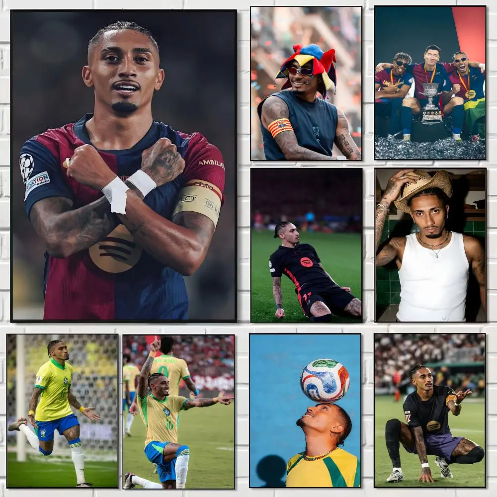 Brazil Football Star R-Raphinha Poster Pegatina artistica HD autoadhesiva impermeable para salon dormitorio
