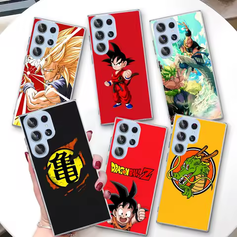 Dragon Ball Logo Case for Samsung Galaxy S20 S25 S21 S24 S23 FE S22 Ultra S10 S8 S9 Plus Shockproof Transparent TPU Phone Cover