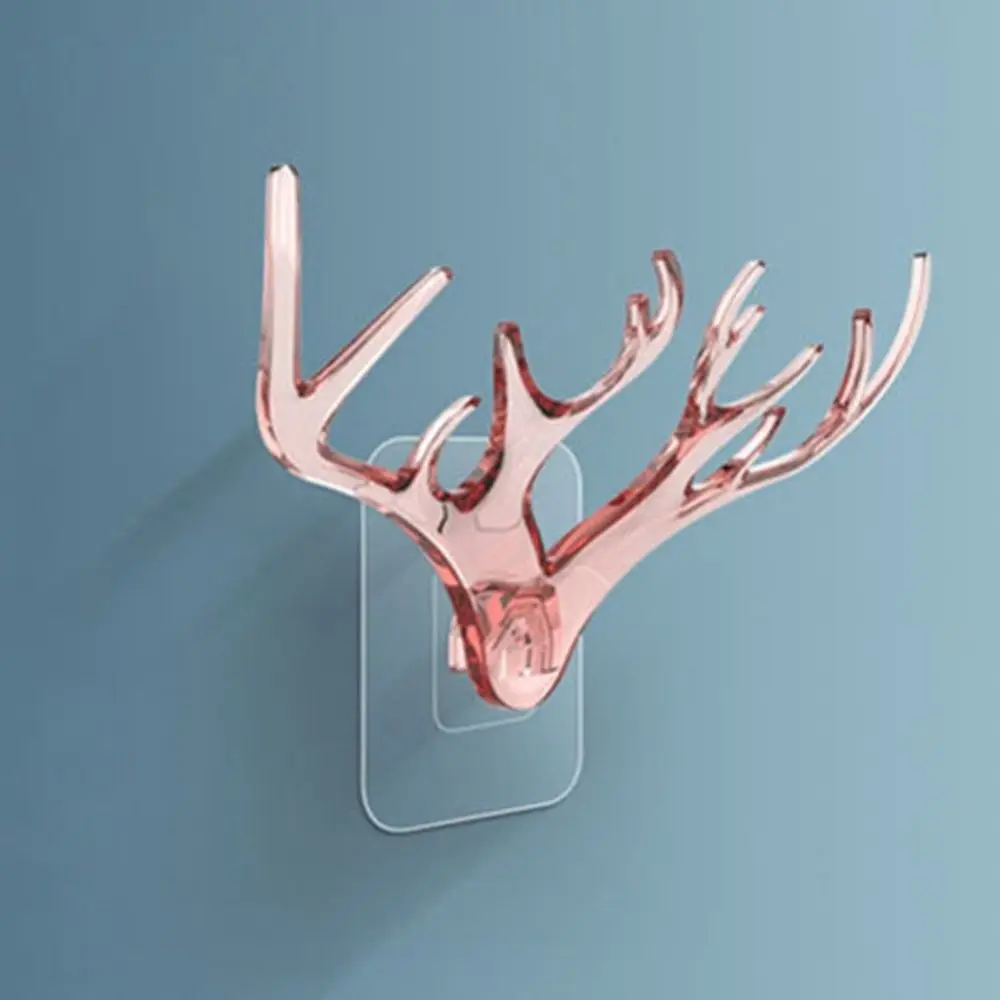 Wall Hanger Wall Hanging Hook New Self Adhesive Punch-free Clothes Hook Multi-purpose PC Deer Head Hook Bathroom