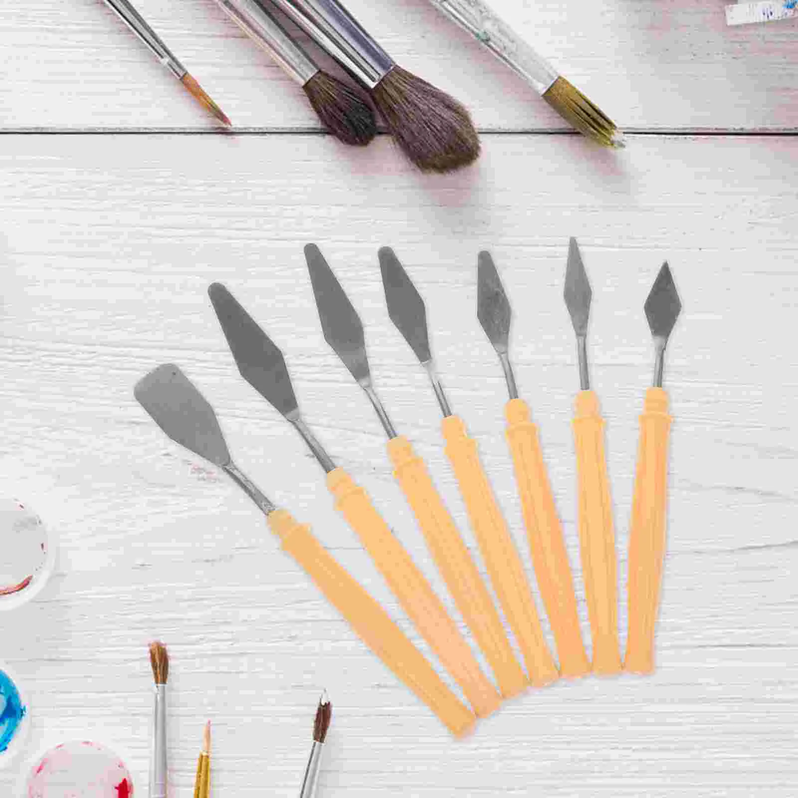 

7pcs Palette Knife Set Oil Painting Practical Spatulas Plastic Canvas Tool Supplies Lightweight Portable Outdoor