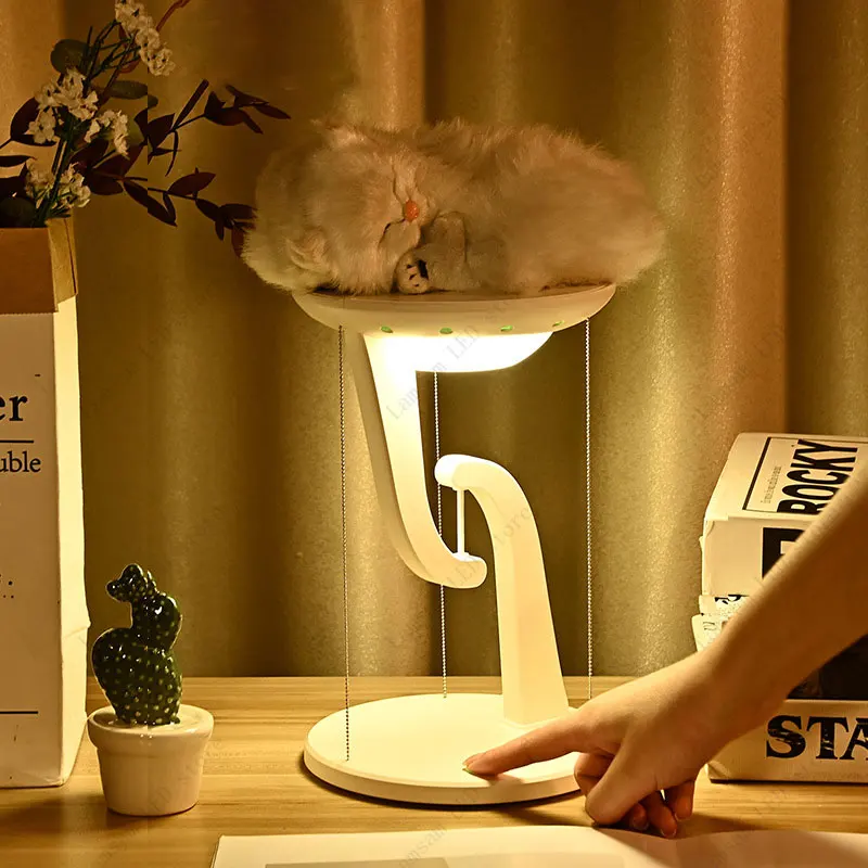 Rechargeable LED Floating Lamp with 15W Wireless Fast Charging Touch Sensing Desk Light for Bedroom Living Room Study Office