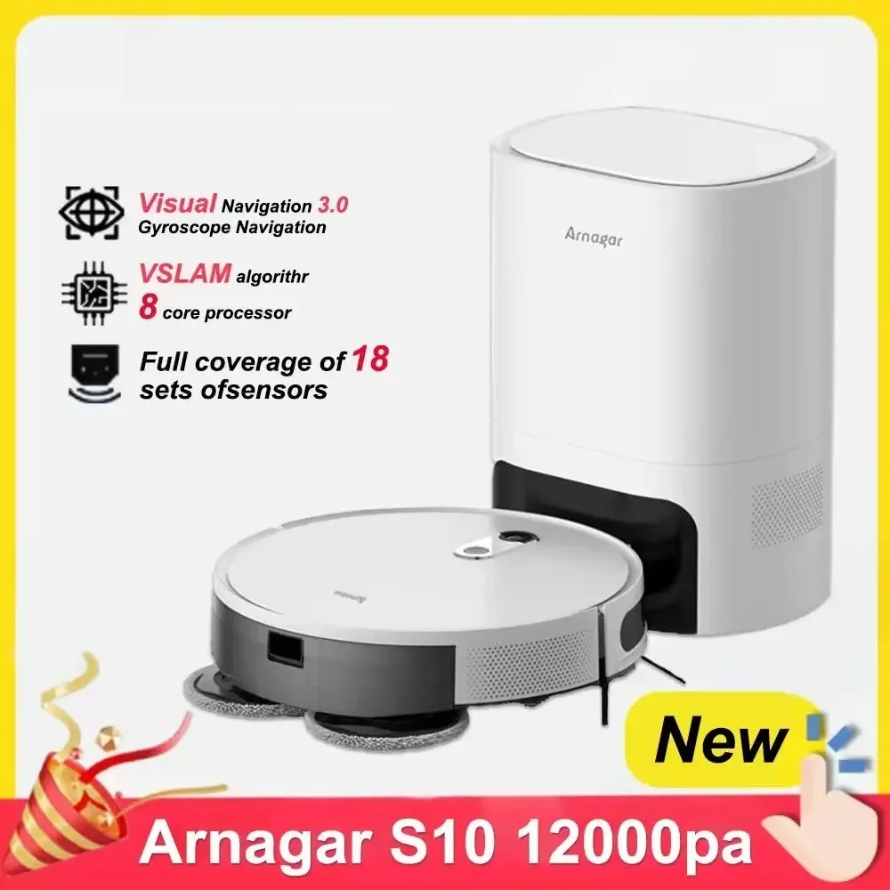 Aspiradora robótica con función de autovaciado, 12000 Pa, aspiradora y fregadora robótica con control mediante aplicación, navegación
