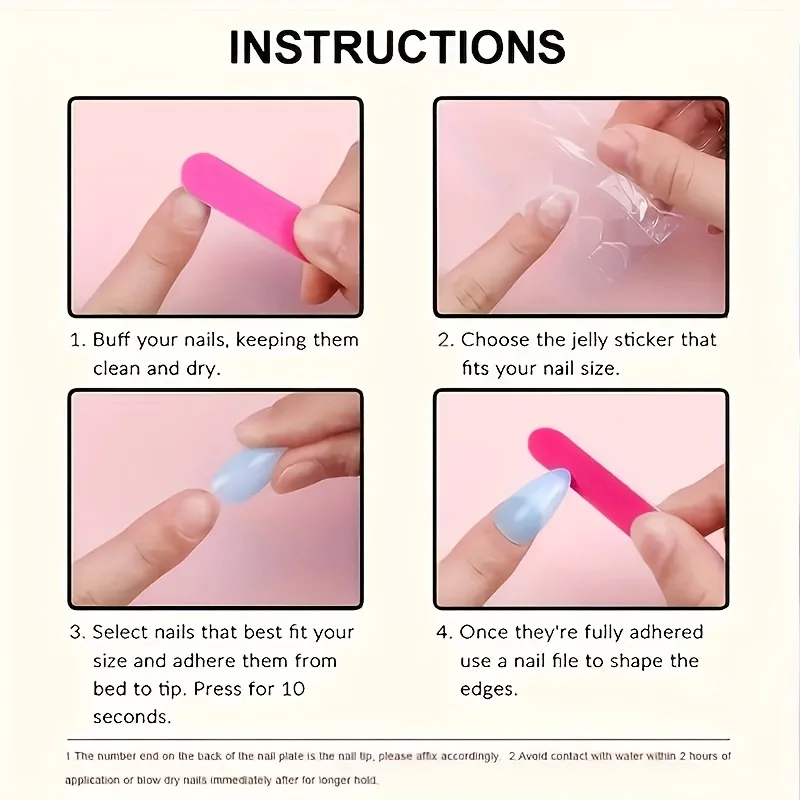 Juego de 24 uñas postizas con punta francesa, color nude, blanco y rosa, brillantes, con pegamento de gel y lima de uñas para mujer