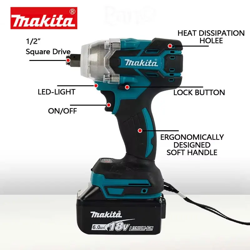 Makita DTW285 Rechargeable Impact Switch Mobile Phone Frame Builder Brushless Lithium 18V Wind Gun