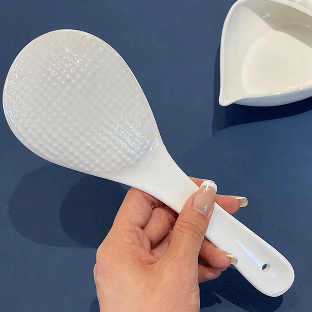 

Ceramic Rice Spoon 1PC Non Stick Lightweight Kitchen Serving Household Food Scoop Porridge Spoon Sushi Shaping Utensil