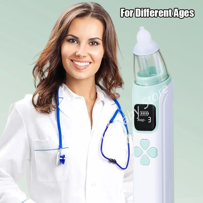 Electric Nasal Aspirator Baby Nose Sucker With 4 Silicone Tips Safe Convenient Obstruction Rhinitis Cleaner Newborn Care Tools