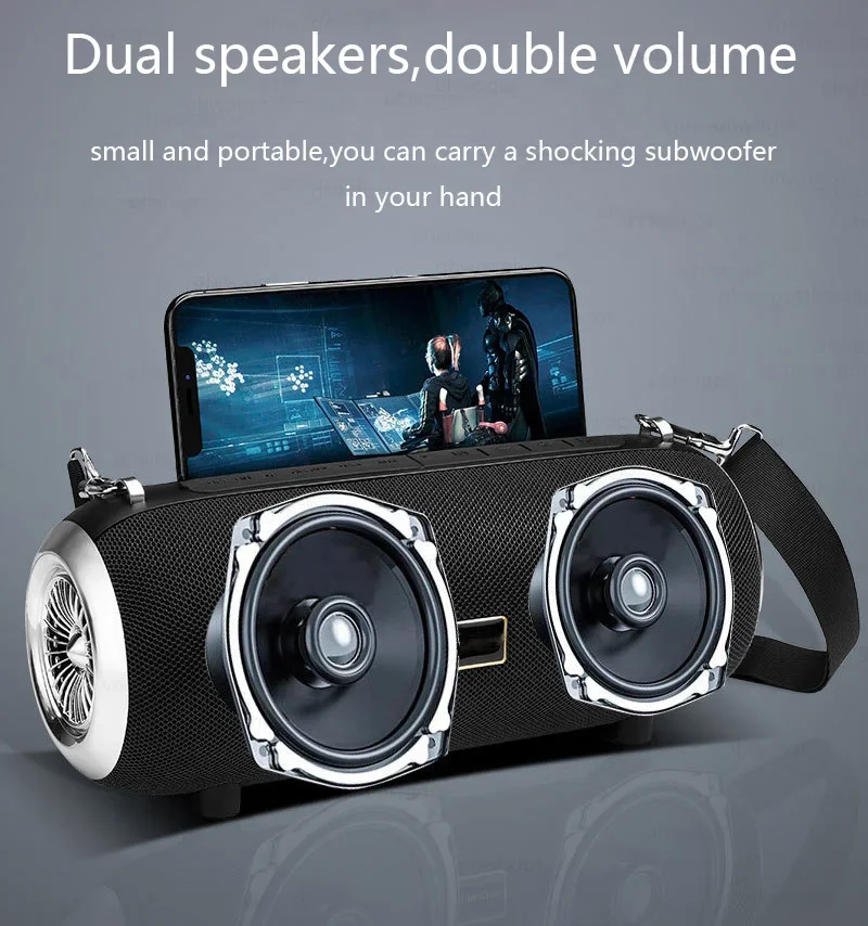 Speaker Bluetooth Daya Tinggi 40W Kolom BT Nirkabel Suara Luar Ruangan Musik Portabel Caixa De Som Boombox Kuat dengan Tempat Dudukan