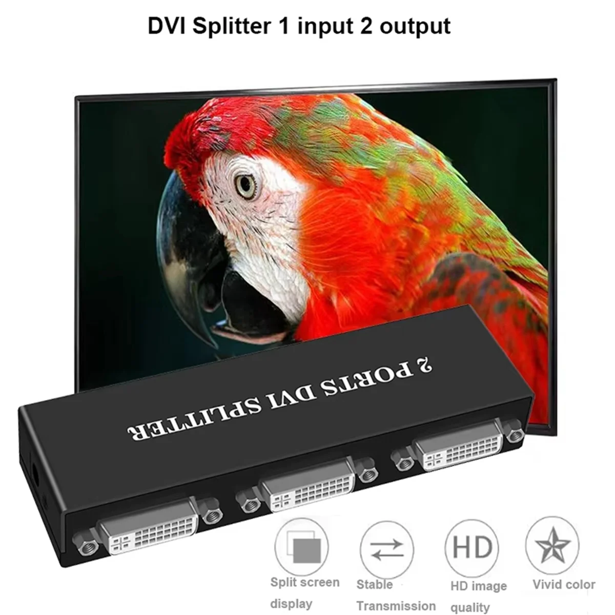 محول موسع محول DVI الفاصل 1X2 عالي التصنيف