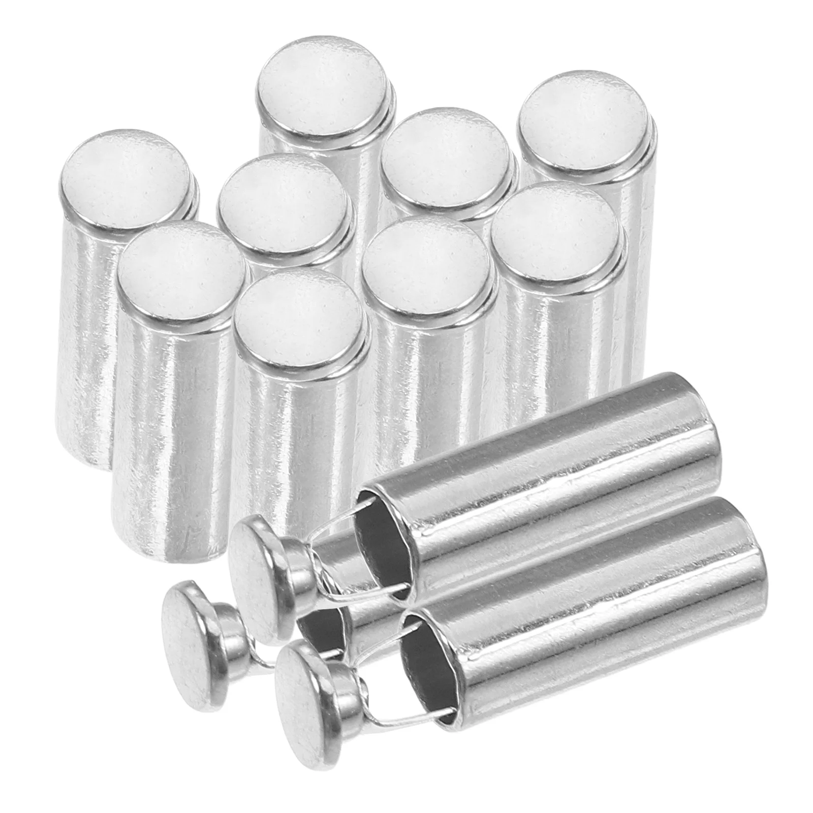 12 Pcs Metal Buckle Drawstring Cords Replacement Ends Pendant Aglets for Hoodies Repair Kit Silver Cap