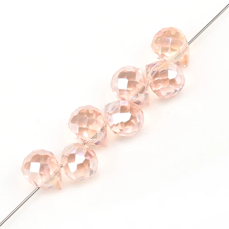 10*8mm tschechische Kristall Wasser tropfen Perlen glänzende facettierte Glas Erdbeer Perlen für Schmuck machen Handarbeiten DIY handgemachte Accessoires