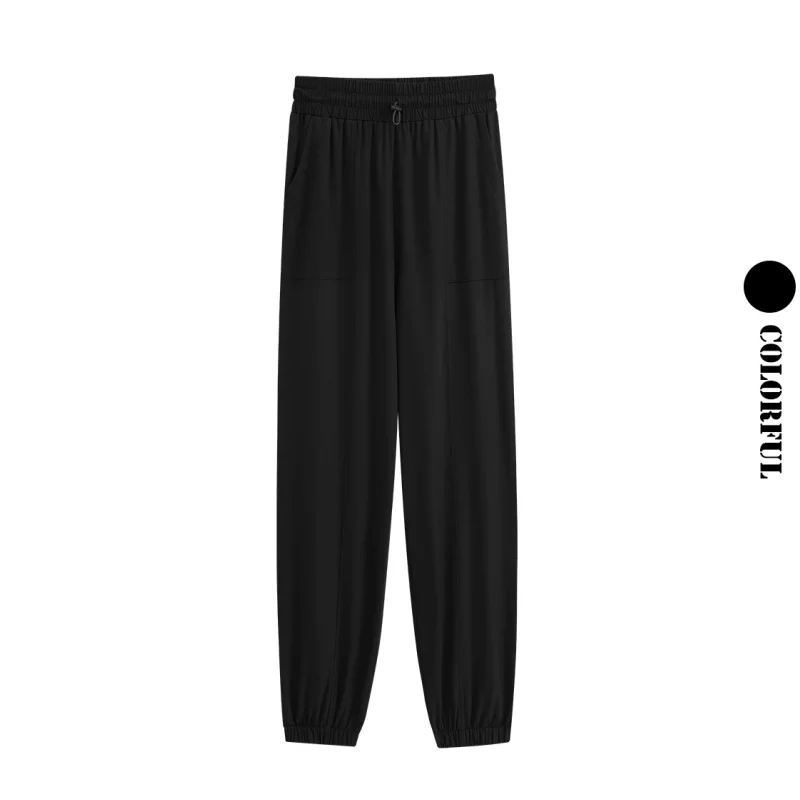 DRUR اليوغا السراويل النساء Sweatpants عالية الخصر تنفس فضفاض صالة السراويل الرياضية ربيع الخريف نشط مريح ركض رياضية #4