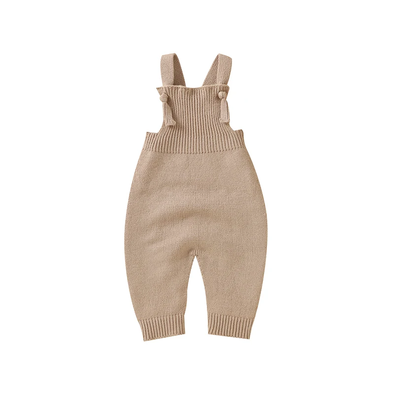 Newborn Baby Rompers Fashion Solid Sleeveless Knitting Infant Kids Boys Girls Strap Jumpsuits Clothes Autumn Winter Toddler Wear