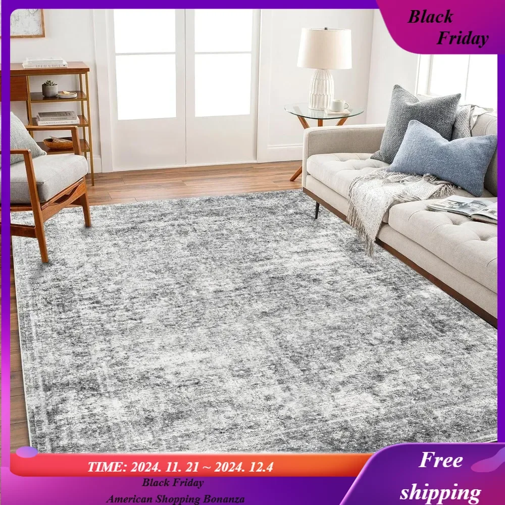 Area 8x10 Washable Vintage Rug Traditional Mat Distressed Indoor Foldable Thin Rug Retro Accent Rlip Carpet