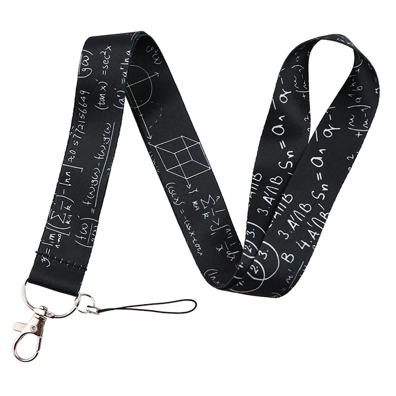 Advanced Mathematical Formula Lanyards Keychain Holder ID Card Pass Hang Rope Lariat Lanyard Key Chain Math Lovers Gifts