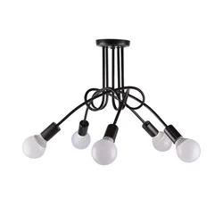 Modern Retro Wrought Iron Room Ceiling Lamp Northern Europe Simple Creative  Bent Study Bedroom Living Children Light Fixtures