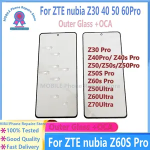 Bilashmart Front Screen Glass + OCA glue ZTE Nubia Z50 Z60 Ultra Z30 Z40 Z40S Z50S Z60S Pro Outer LCD Display Touch Panel Replacement