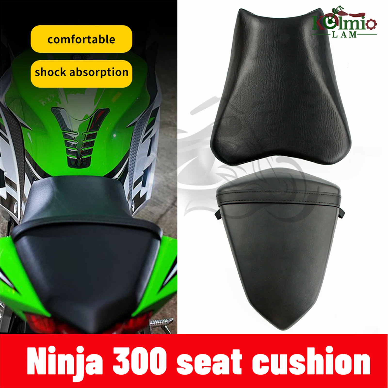 

Подходит для Kawasaki 2013 - 2018 Ninja 300 Ninja 250 мотоциклетные передние и задние пассажирские сиденья Ninja300 EX300 2014 2015 2016 2017