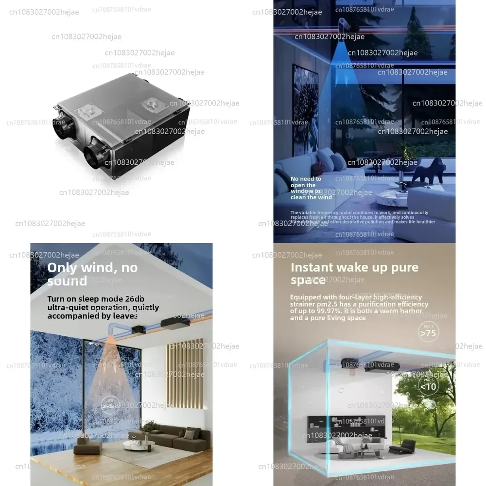Fresh Air System, Household Whole House Ventilation, Ventilation Air Purifier, Office Silent Two-way Flow Fresh Air Fan