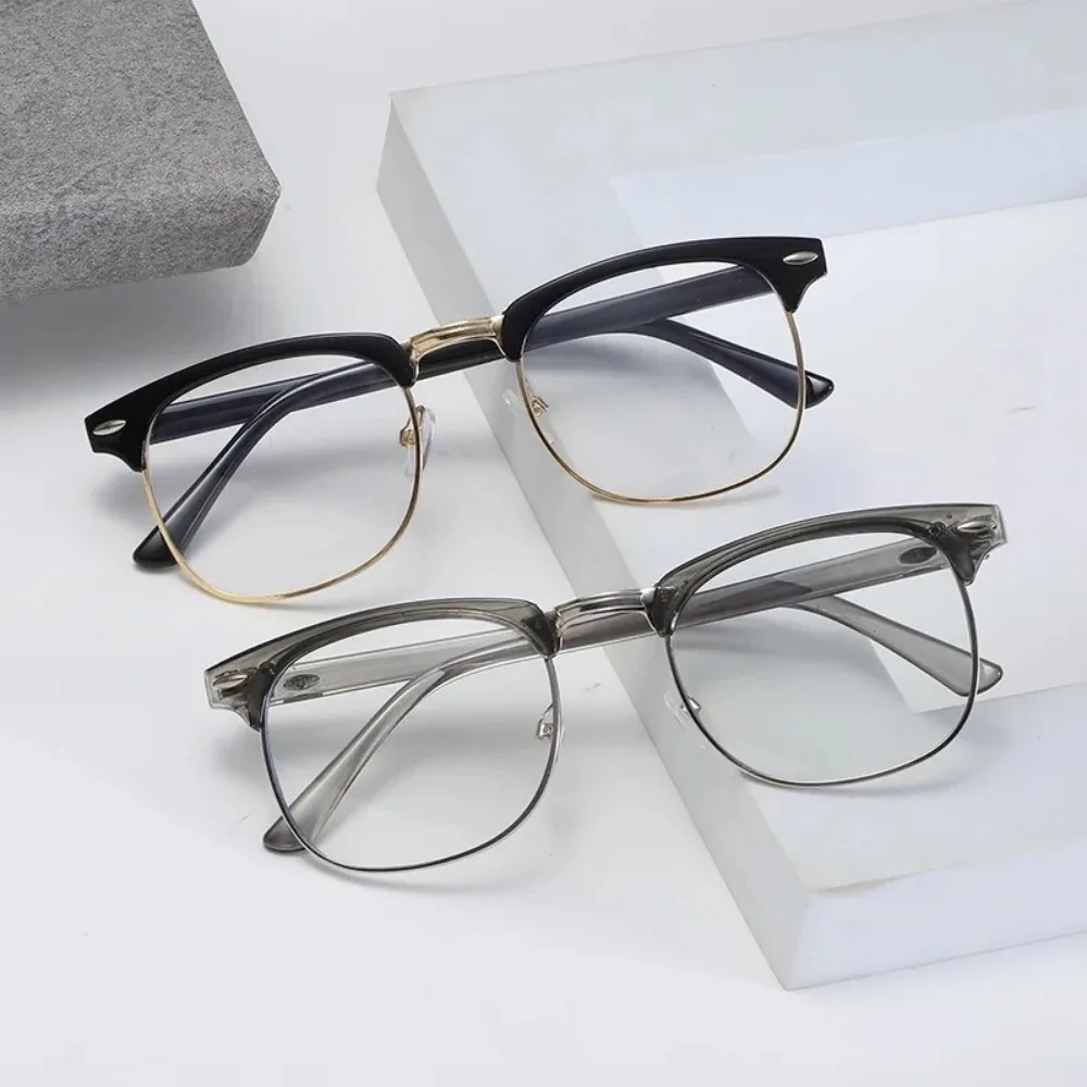 Retro Anti-blue Light Glasses Classic Vintage Half Frames Anti Blue Light Blocking Computer Eyeglasses Men for Women Accessory
