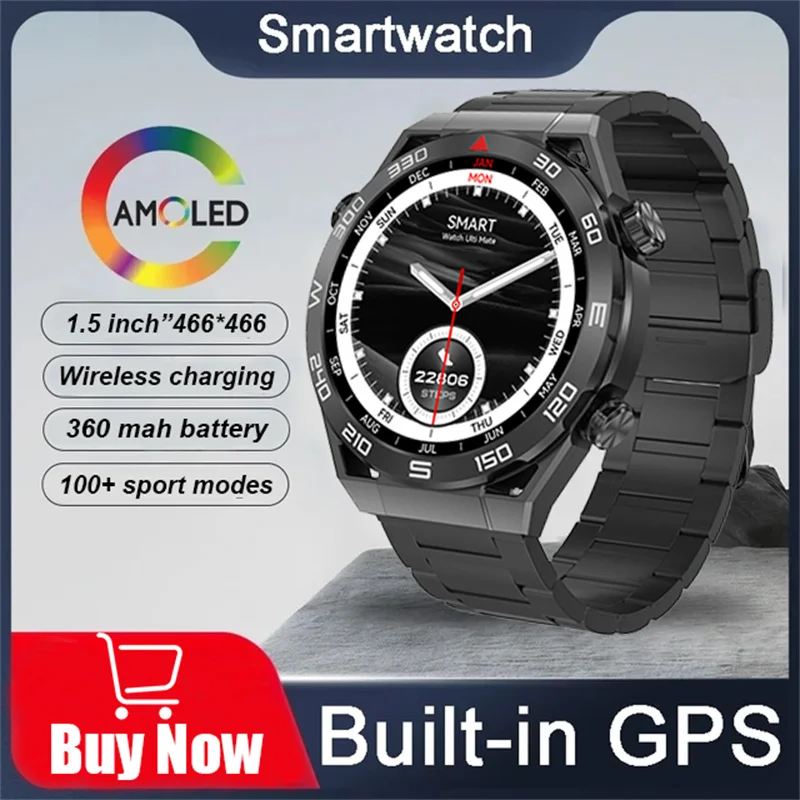 2024 GPS Smart Watch Android Phone 1.5'' Inch Color Screen Bluetooth Call Blood Oxygen/Pressure Monitoring Smart Watch Women Men