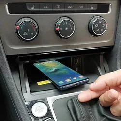 15W car wireless charger center console phone charger charging plate pad charging holder for Volkswagen Golf 7 MK7