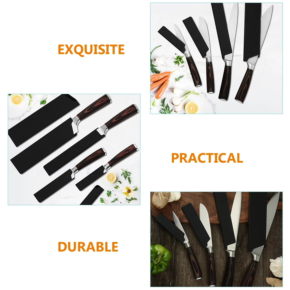 4 Pcs Kitchen Knife Protector Case Premium Flocking ABS Lightweight Portable Daily Use Guard Universal Cover Travel