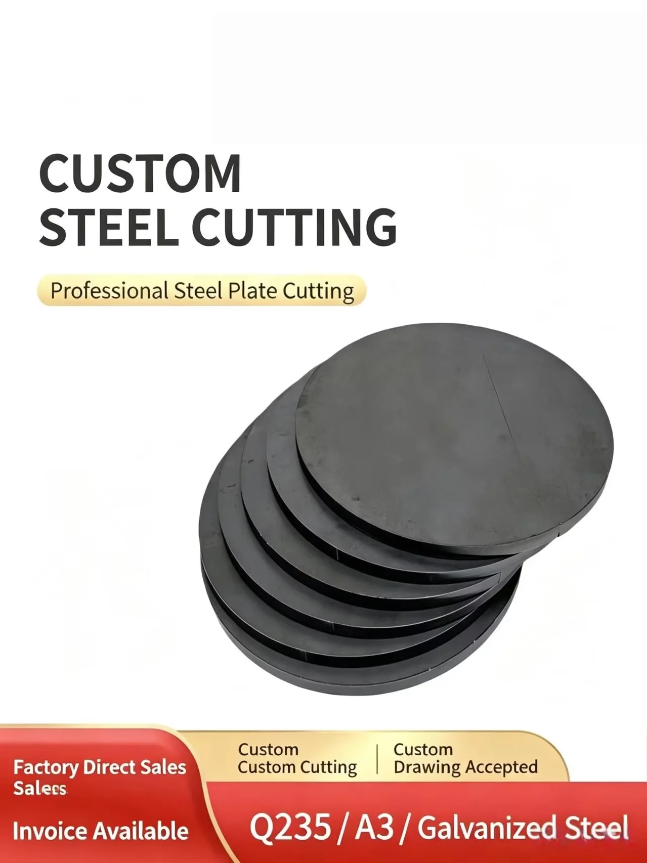 Custom A3 Q235 Carbon Steel round Plate - Cutting Shearing Punching Curling Services for Metal Fabrication
