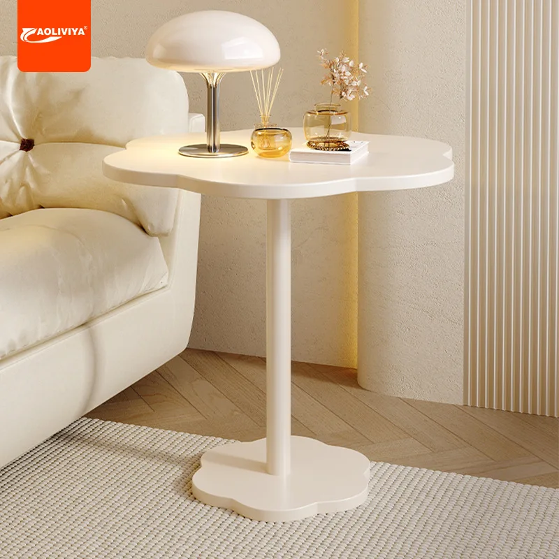 AOLIVIYA Sofa Side Few Cream Style Living Room Household Side Table Shelf Bedside Bedside Mini Balcony Small Coffee Table