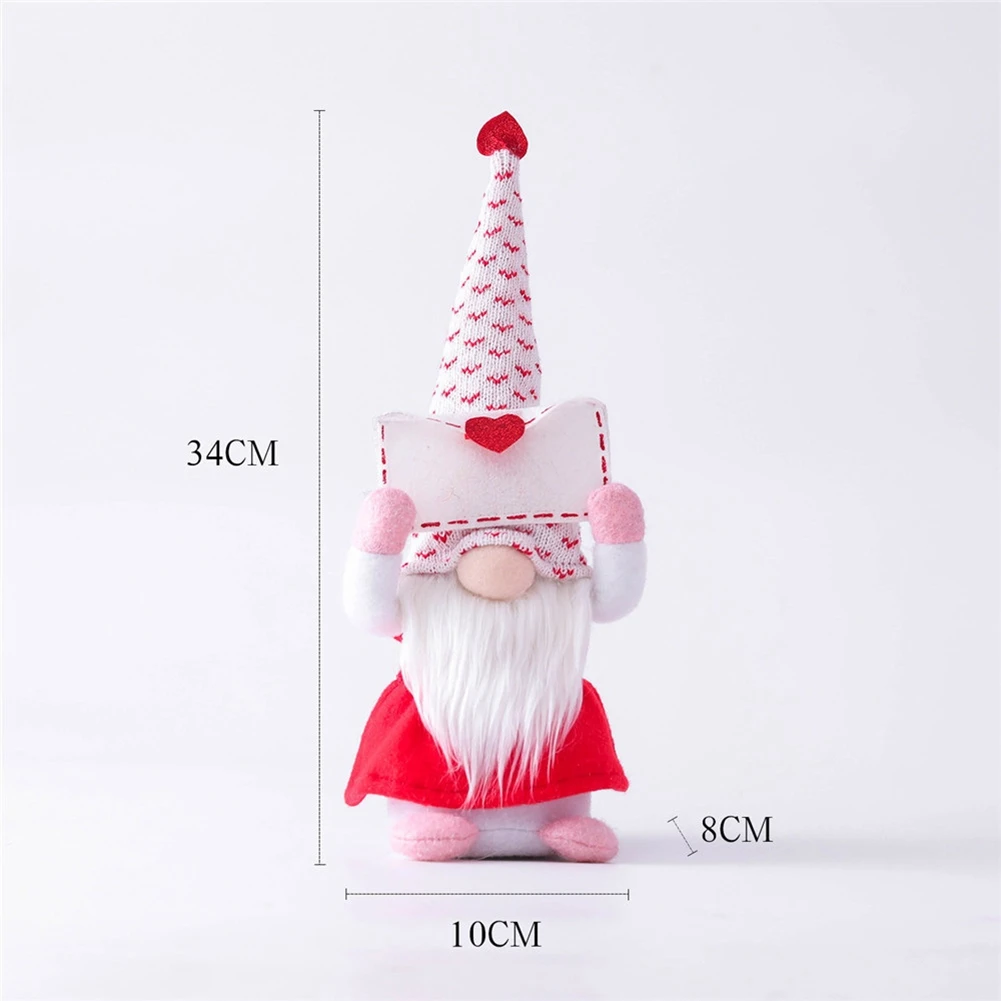 ABHU Swedish Tomte Valentines Day Decorations Scandinavian Gnome Tomte Nisse Plush Handmade Envelope Love Holiday Supplies