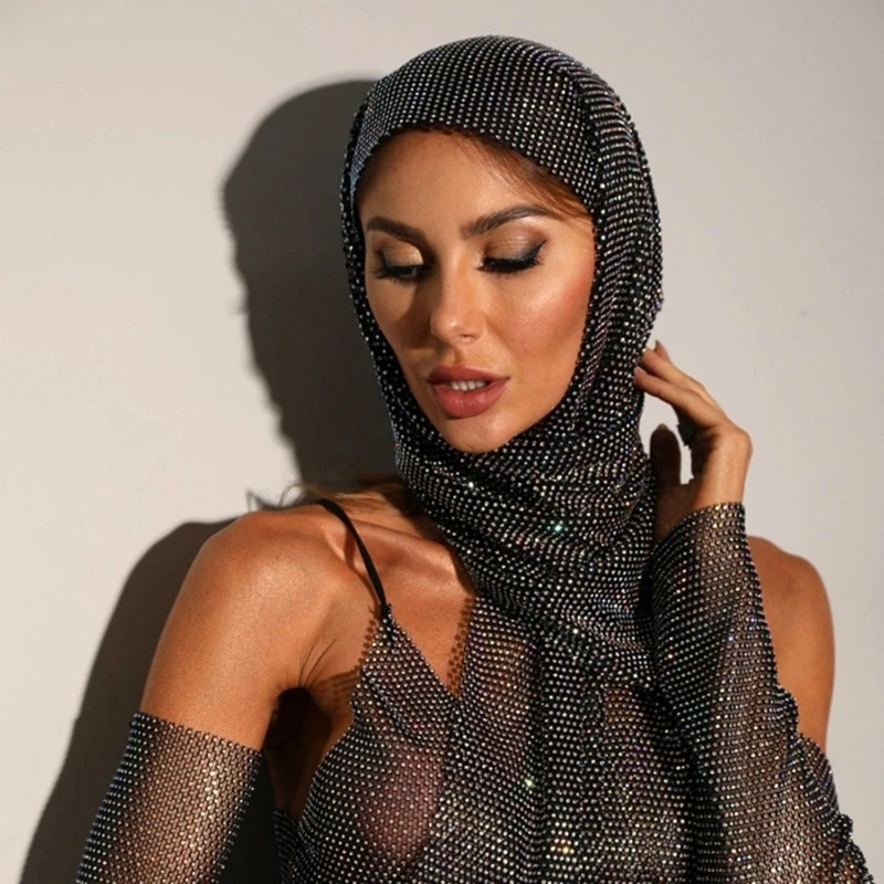 

Sparkling Headscarf for Women Kerchiefs Turban for Head Wrap Muslim Costume