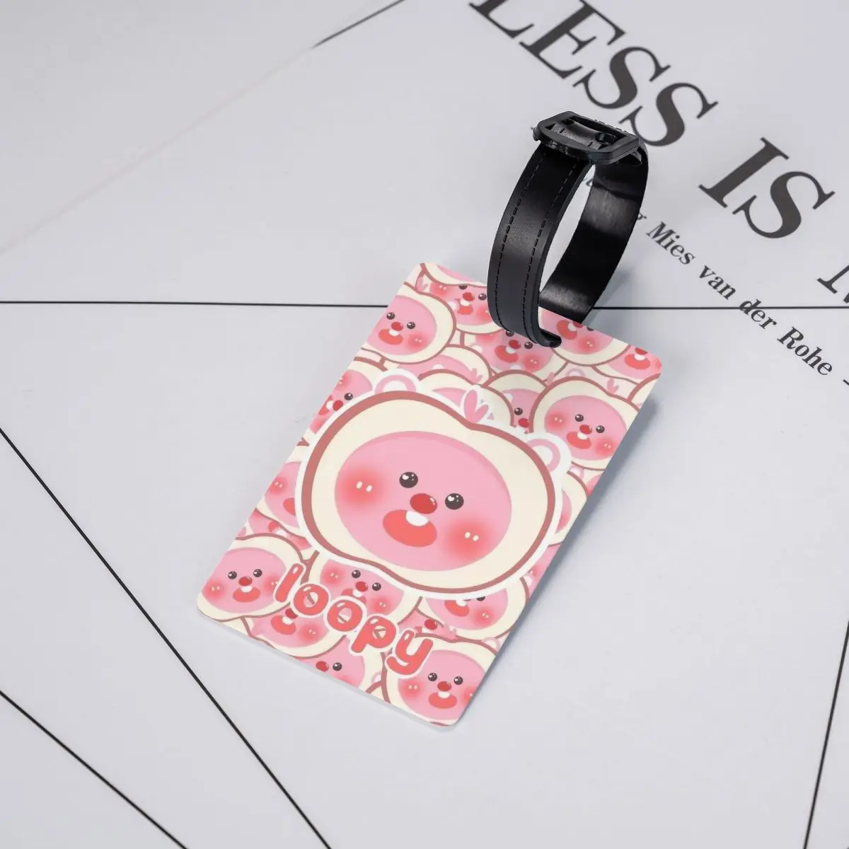 Cute Cartoon Loopy Luggage Tag With Name Card Privacy Cover ID Label for Travel Suitcase