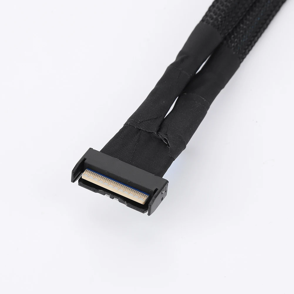 

Адаптер SlimSAS 8X на 2*U.2 NVMe 80 см SFF-8654 74pin на 2*SFF-8639 68-контактный кабель SFF8654 (8i) на 2*SFF-8639 NVME(U.2) Патч-корд