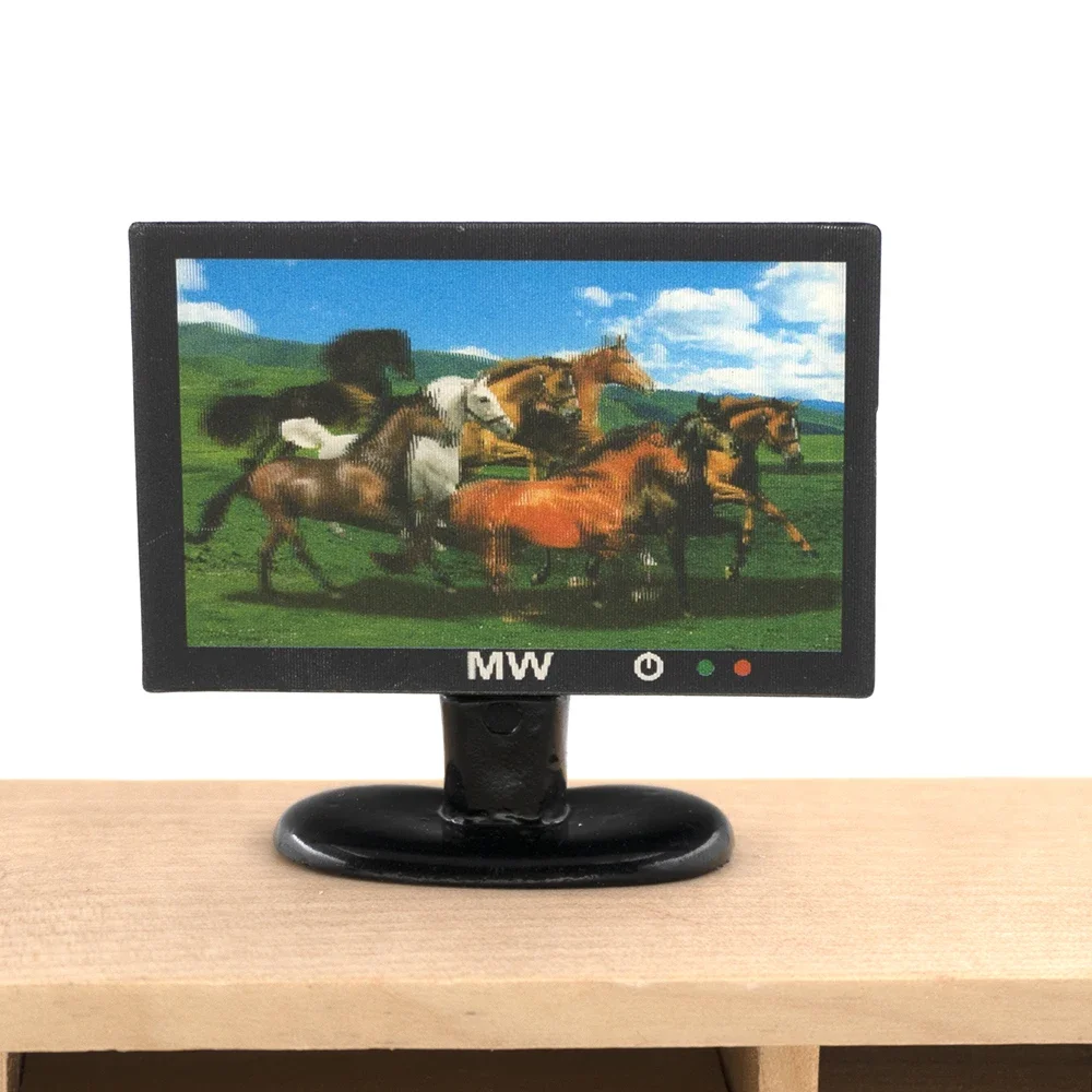 1Pcs 1/12 Dollhouse Miniature Resin Color TV Mini Television Toy for Doll House Accessories Decoration ob11