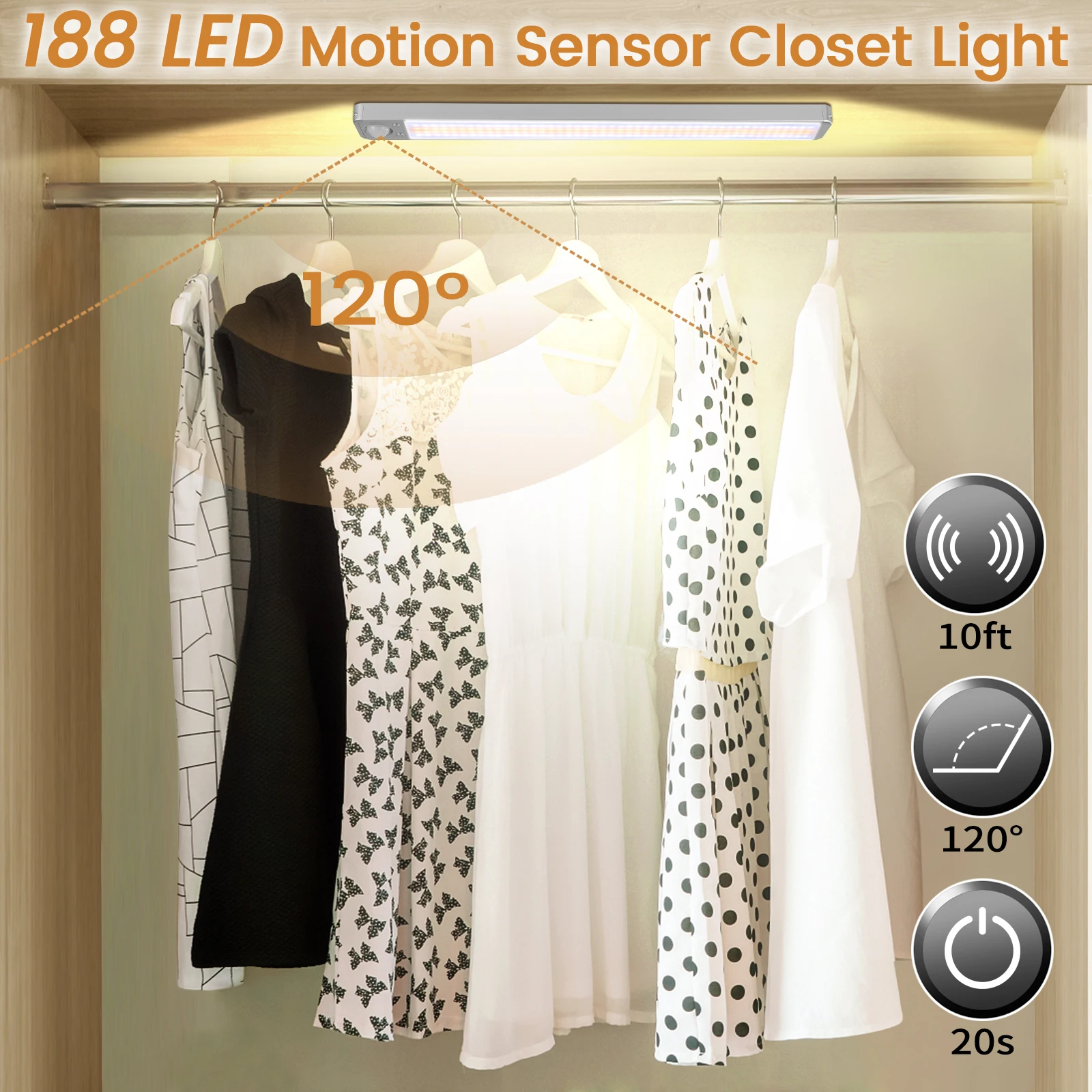 Led Closet Lights For Kitchen Rechargeable Lamp With Motion Sensor Wireless Cabinet Lighting Sensor Movement Under Furniture