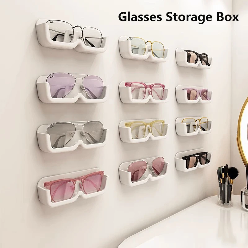 Eyeglasses Organizer Rack Wall Mounted Sun-glasses Display Holder Wardrobe Decoration Storage Box Sunglass Organizer