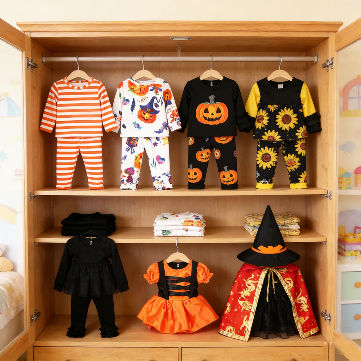 

Halloween Doll Clothes Suit For 18 Inch American Doll Pumpkin Doll Pajamas Outfit For 43 Cm Baby New Born,OG Girl Doll Toy Gift