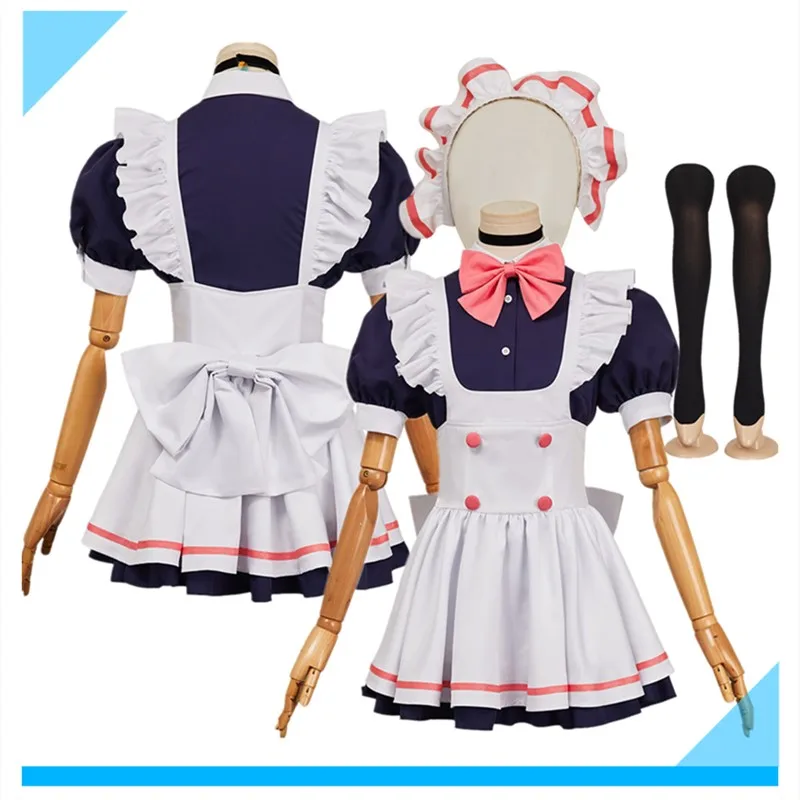 

Ayase Momo Cosplay Dandadan Maid Costume Fantasia Women Dress Headband Apron Stockings Outfits Halloween Carnival Party Suit